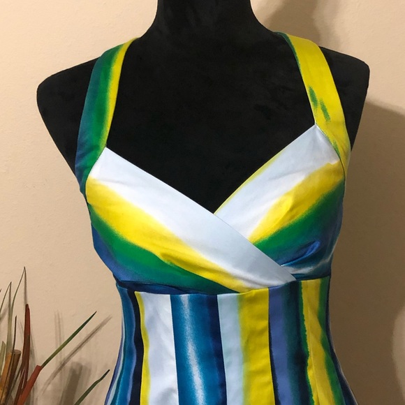 Calvin Klein Pleated Halter Dress Size 2 - Picture 4 of 7